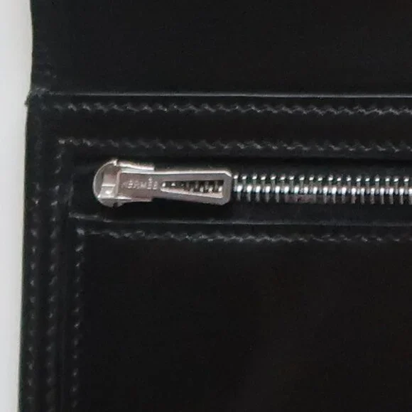 Hermès Béarn Black Leather H Buckle Long Wallet Bifold Luxury French Designer